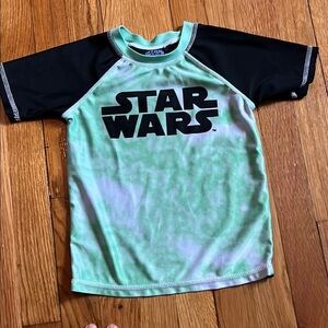 Star Wars kids Green and Black Rashguard Swim Shirt XS